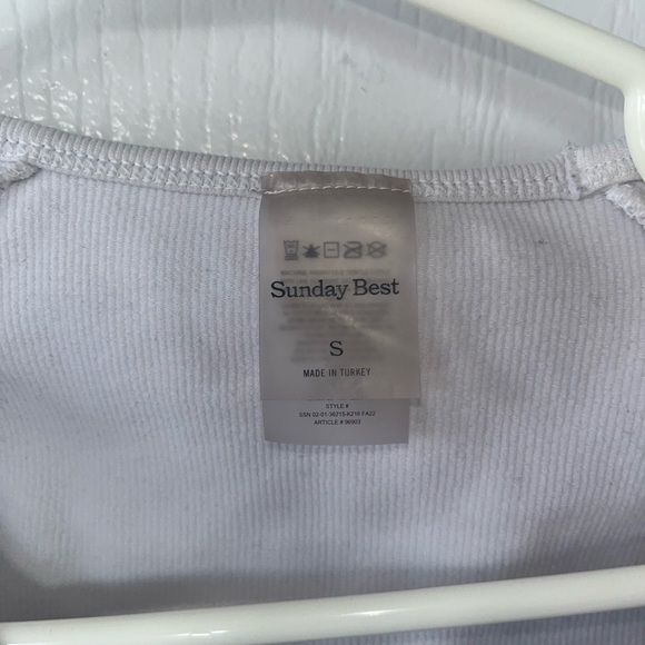 Sunday Best White Ribbed Ruched Crop Top - Picture 3 of 3